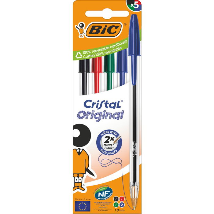Bic Bolígrafos Cristal Original Colores Surtidos (Pack de 5) Bic Bolígrafos Cristal Original Colores Surtidos (Pack de 5)